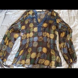 BCBG sheet multi color blouse